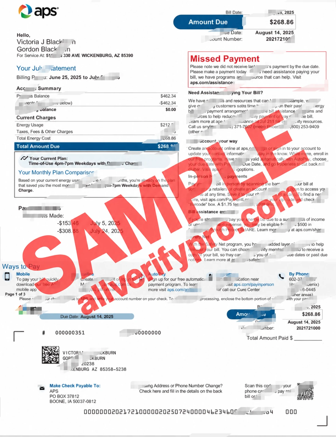 Template Tagihan Utilitas APS Amerika Serikat dalam Format Word dan PDF