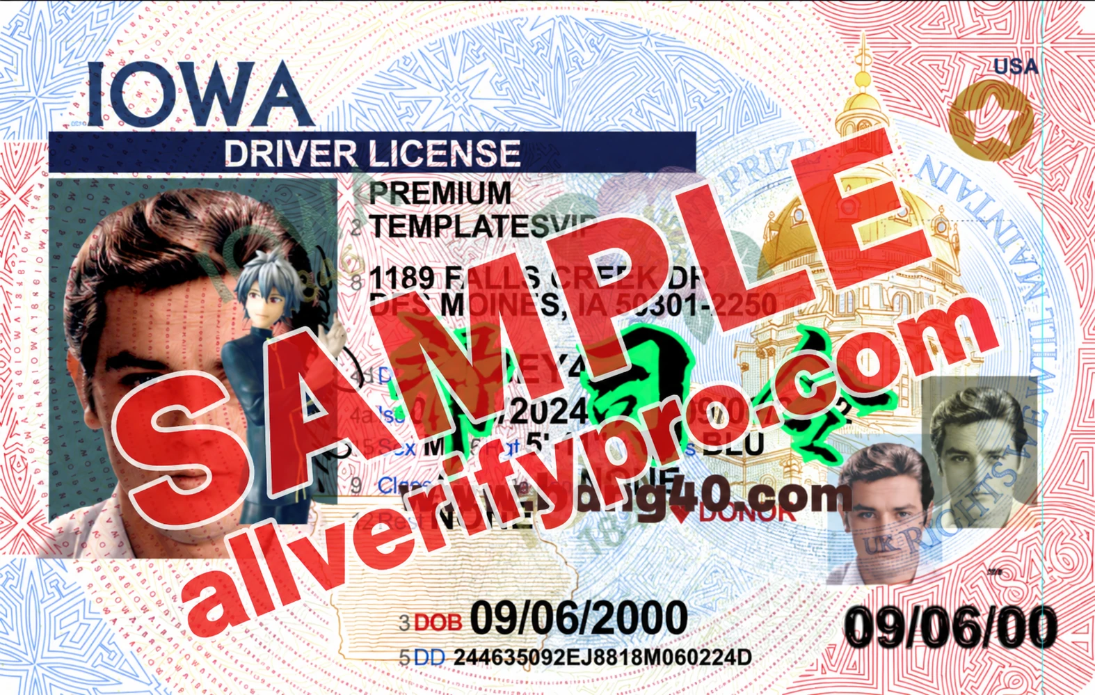 Template PSD Surat Izin Mengemudi Iowa Rev2022 – Resolusi Tinggi