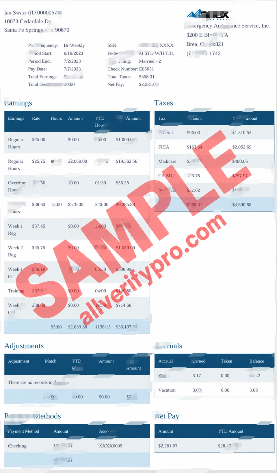 Templat Slip Gaji Apex Amerika Serikat dalam Word dan PDF (2 Halaman)