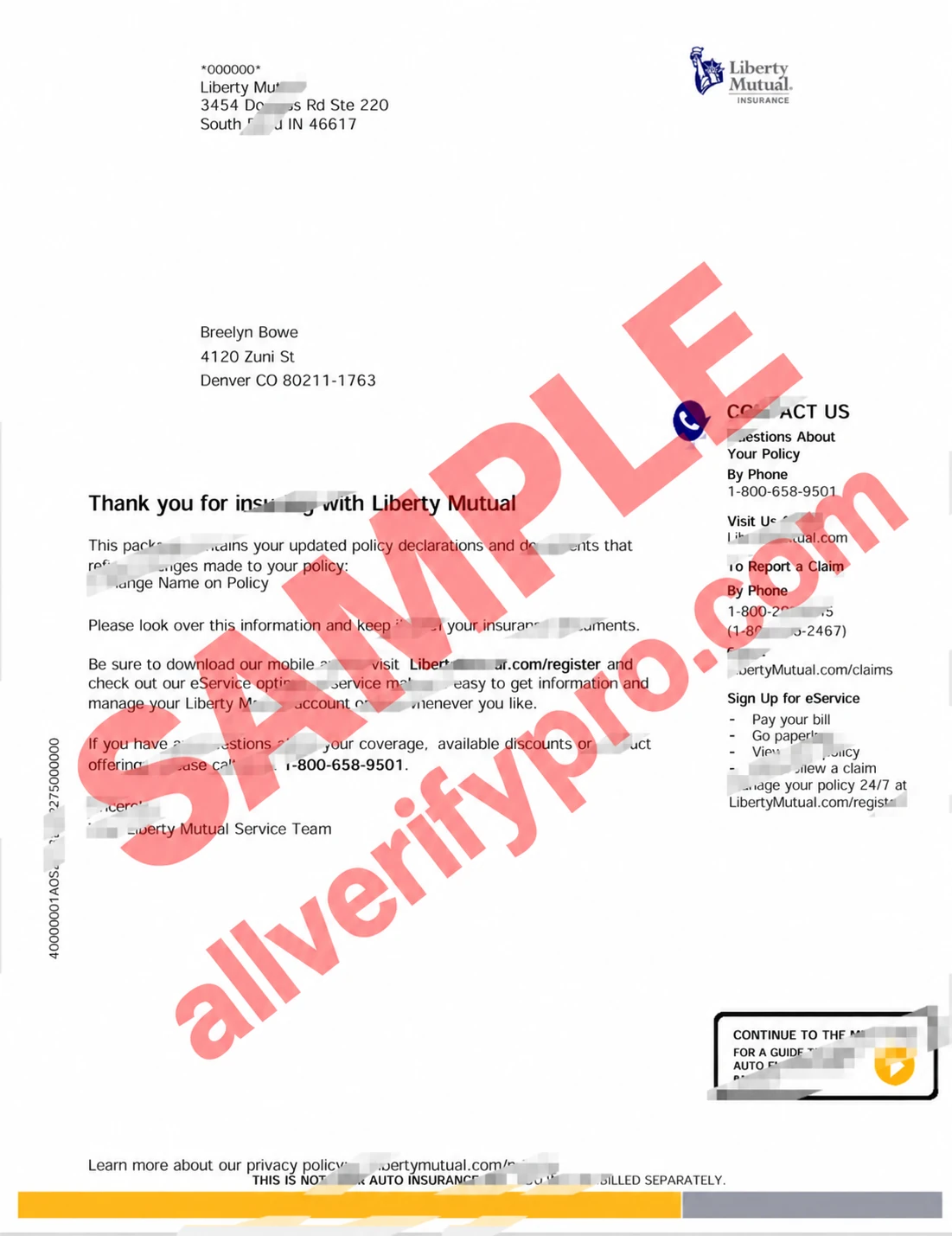 Liberty Mutual Auto Insurance Policy Template in Word and PDF Format