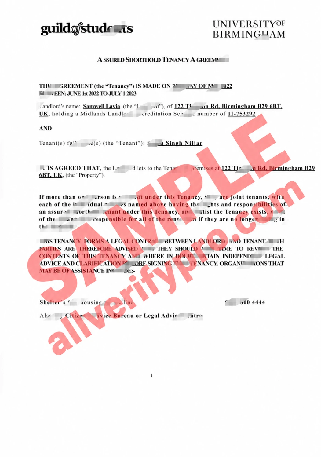 UK Assured Shorthold Tenancy Agreement Word and PDF Template (9 Pages)