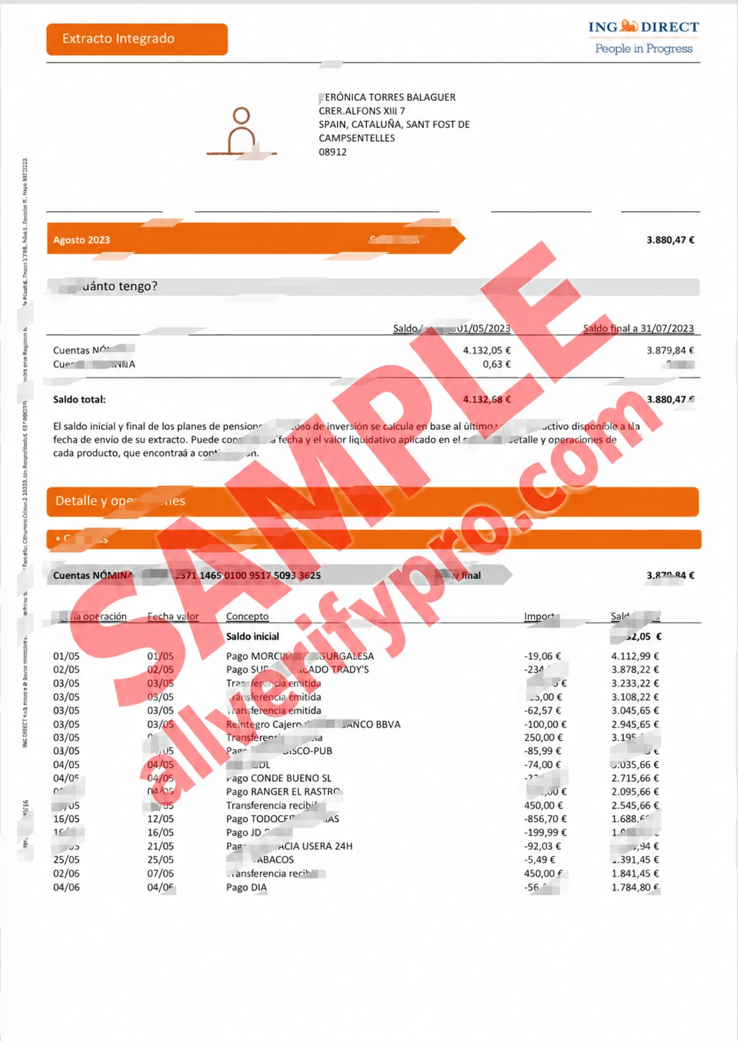 Templat Laporan Terpadu ING Direct Spanyol dalam Word dan PDF (3 Halaman)