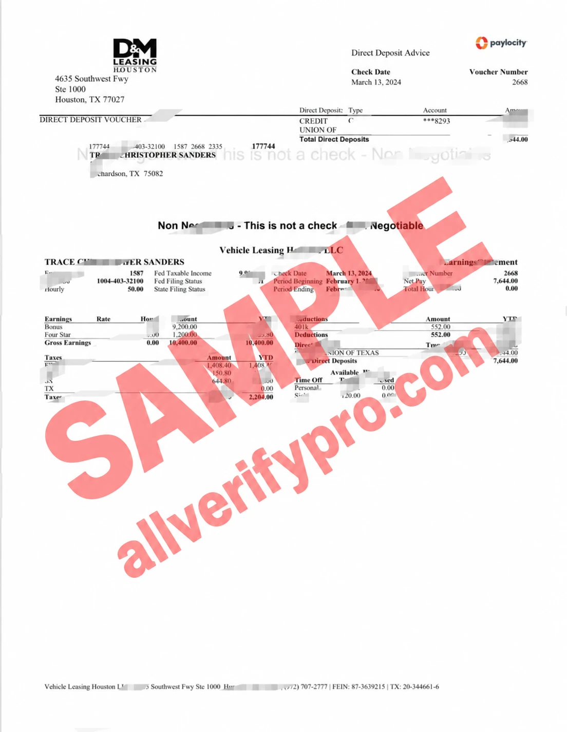 Modelos de contracheque de locação de veículos dos Estados Unidos em Word e PDF