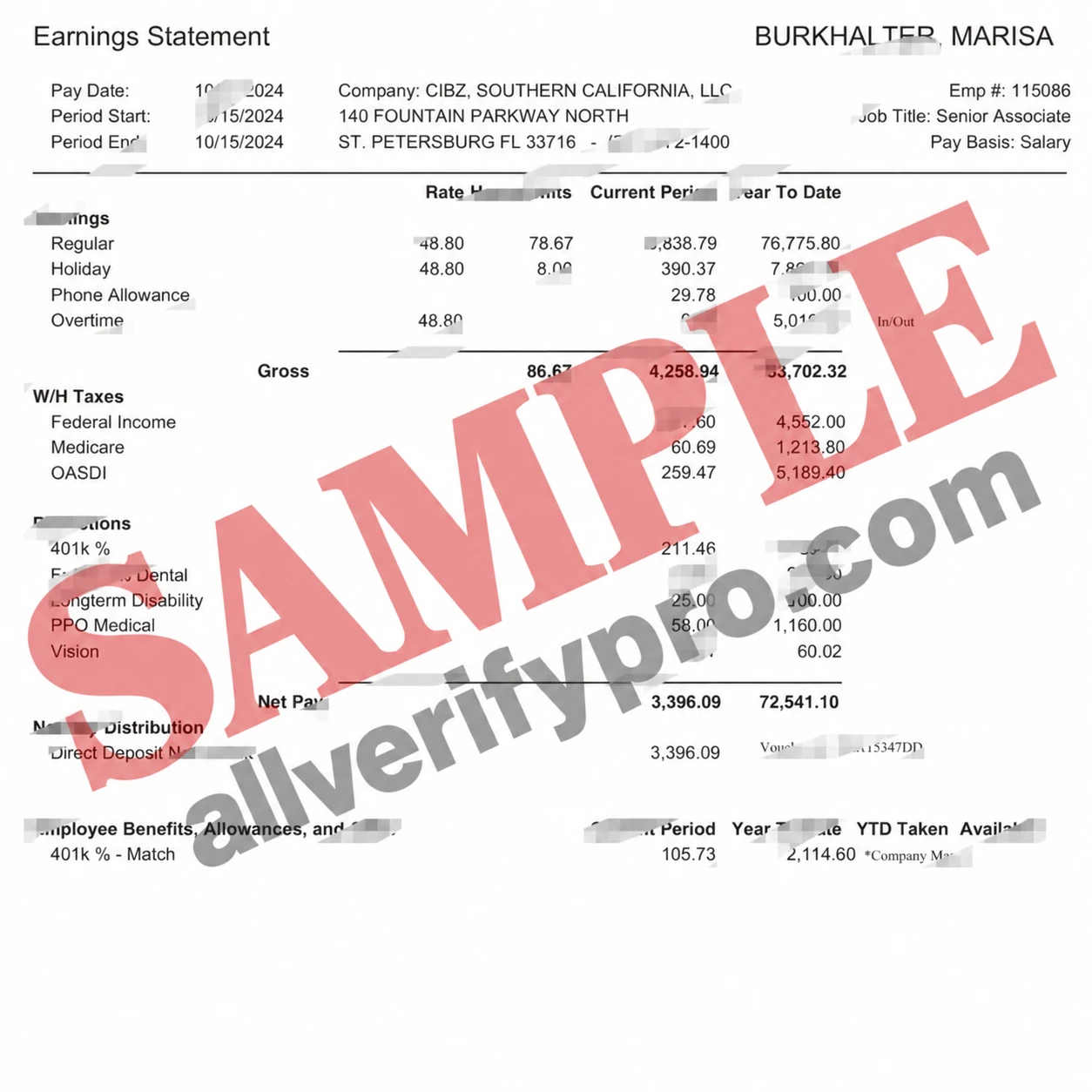 แม่แบบใบแจ้งรายได้ CBIZ Southern California สหรัฐอเมริกา ในรูปแบบ Word และ PDF