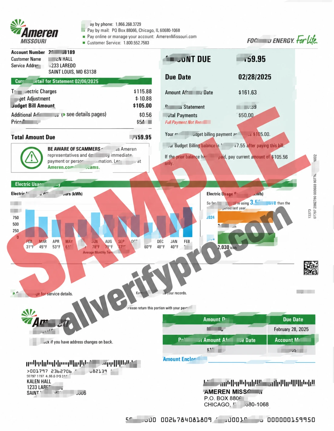 Templat Tagihan Utilitas Ameren Missouri, AS, dalam Word dan PDF (4 Halaman)